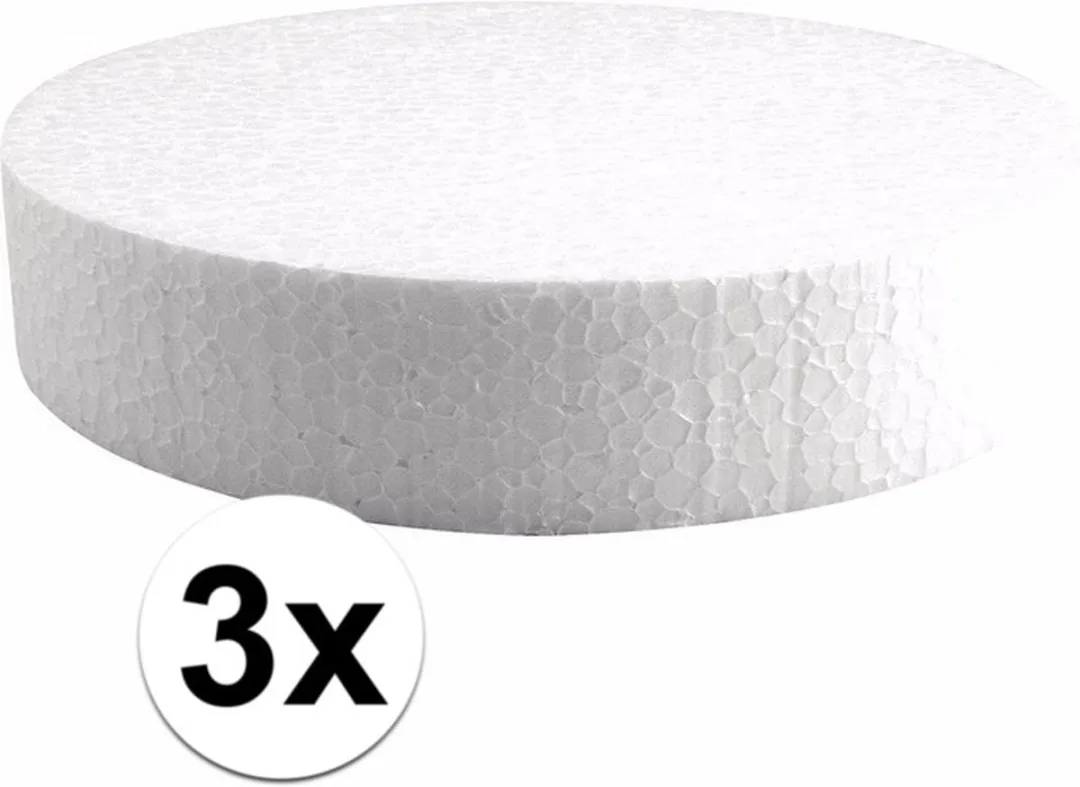 Rayher Piepschuim Schijven 3 Stuks - 20cm x 4cm - Wit