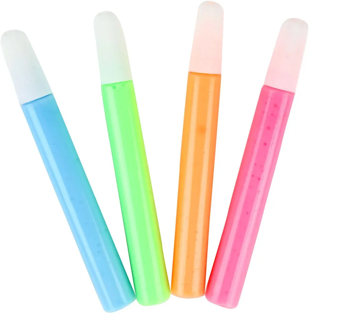 Toi-Toys Glow in the Dark Textielstiften - 4 Stuks
