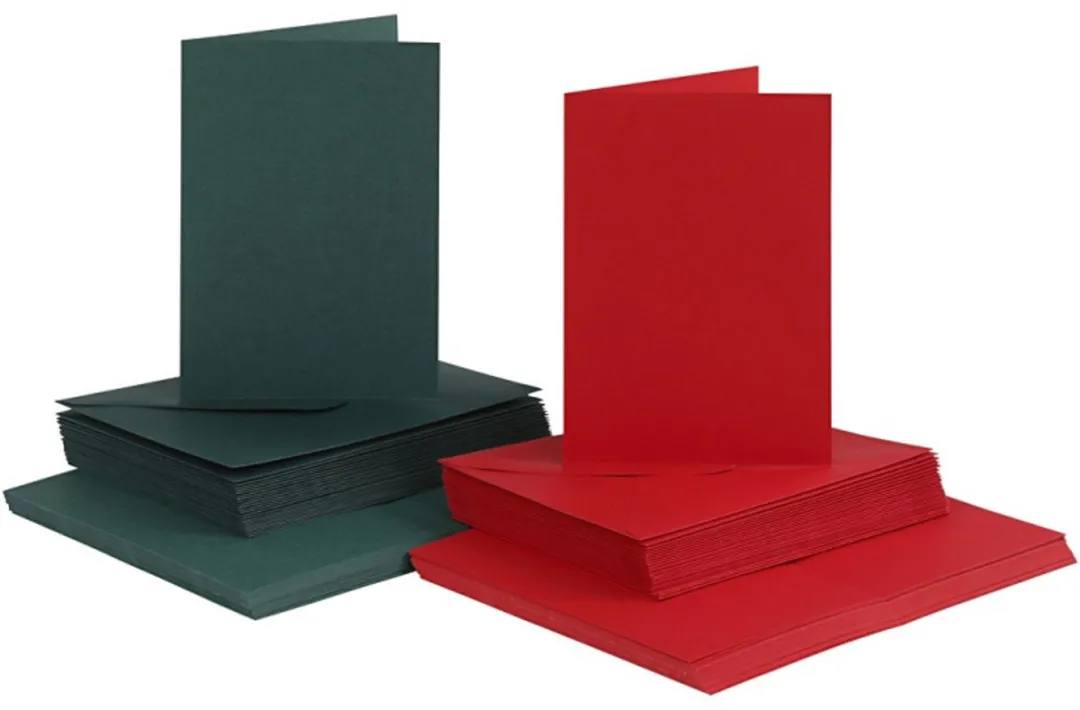 Creativ Company Kaarten & Enveloppen Rood-Groen 10,5x15cm