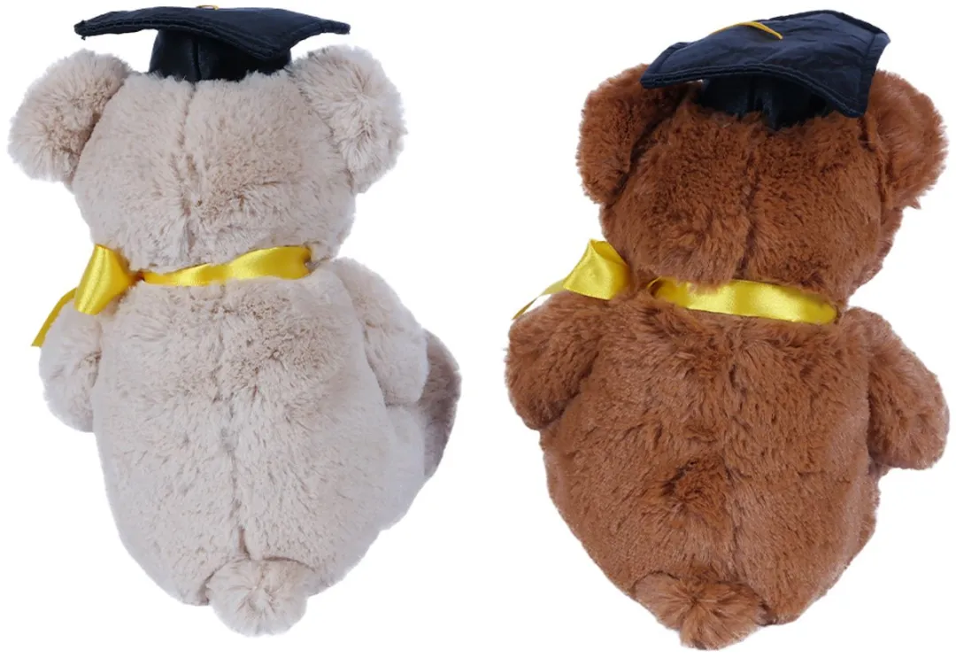 PIA Soft Toys Afstudeerberen Knuffels - 2 Stuks 20cm - Beige/Bruin