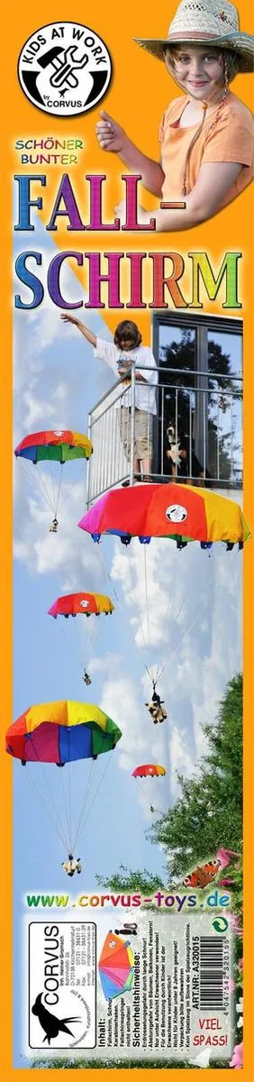 Kids at Work Speelgoed Handwerpparachute A320015 - 85cm Multicolor