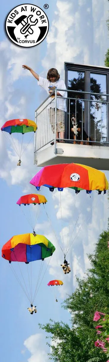 Kids at Work Speelgoed Handwerpparachute A320015 - 85cm Multicolor
