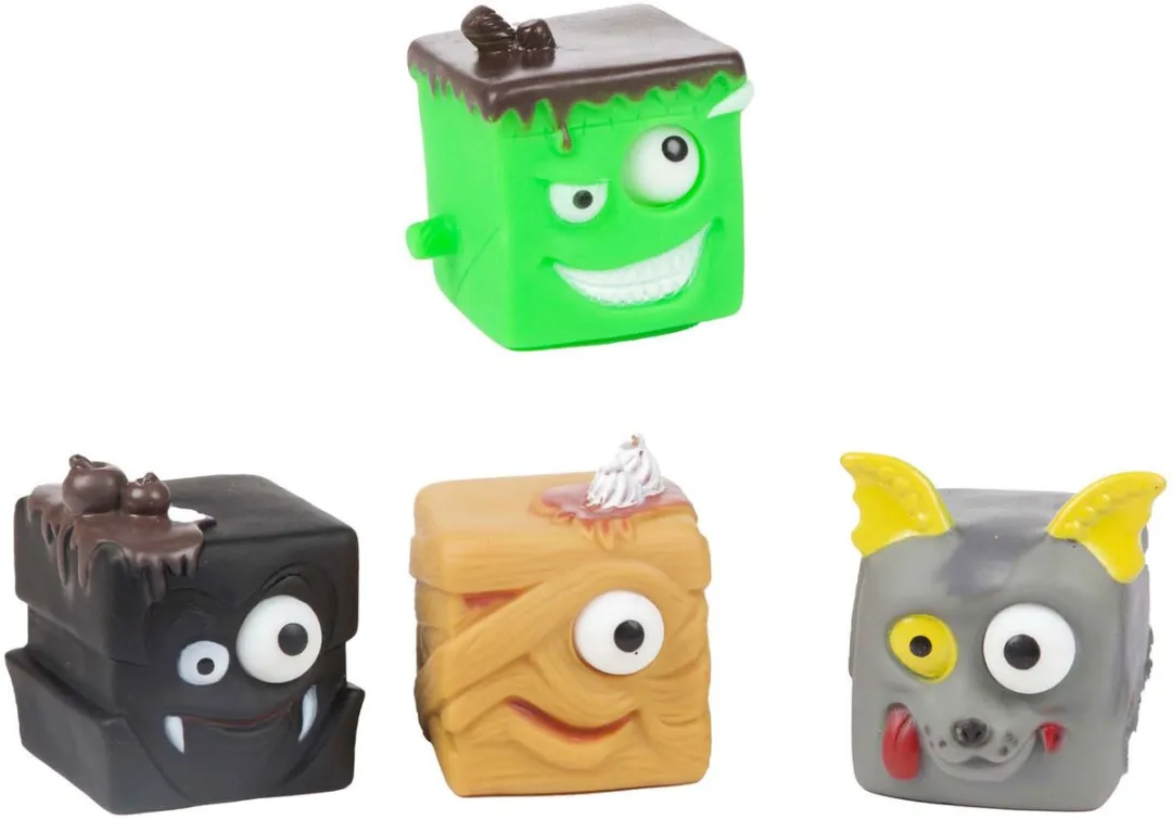 Toi-Toys Fun Knijpkubusmonster Puiloog 5cm - Multicolor
