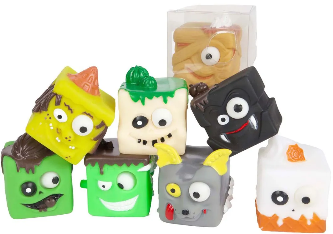Toi-Toys Fun Knijpkubusmonster Puiloog 5cm