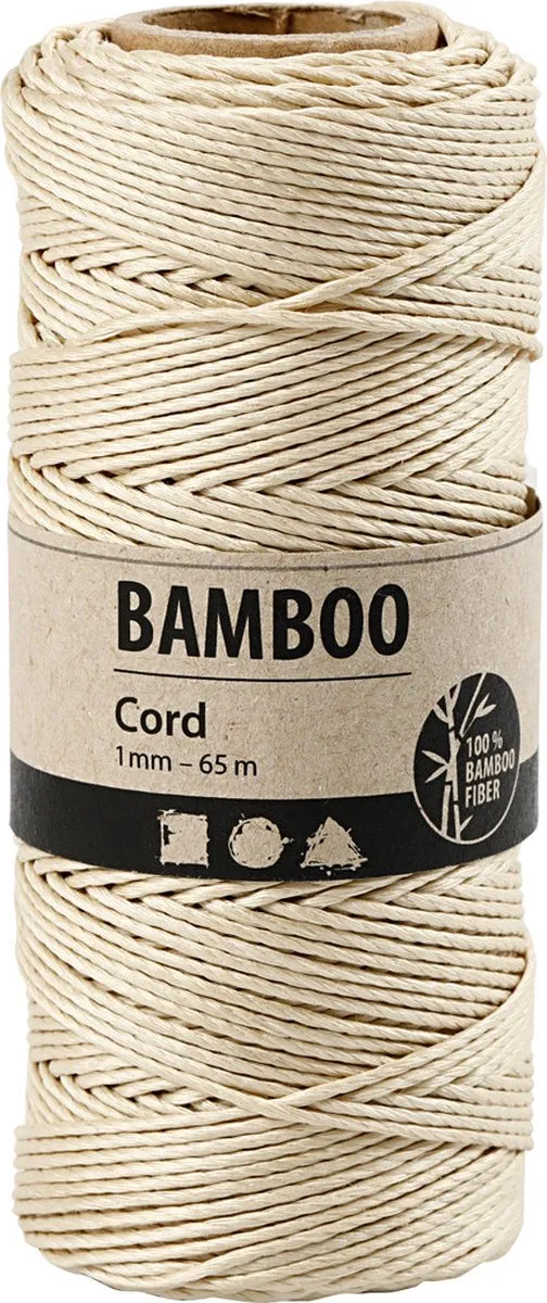 Creativ Company Bamboekoord 1mm Off-white 65m