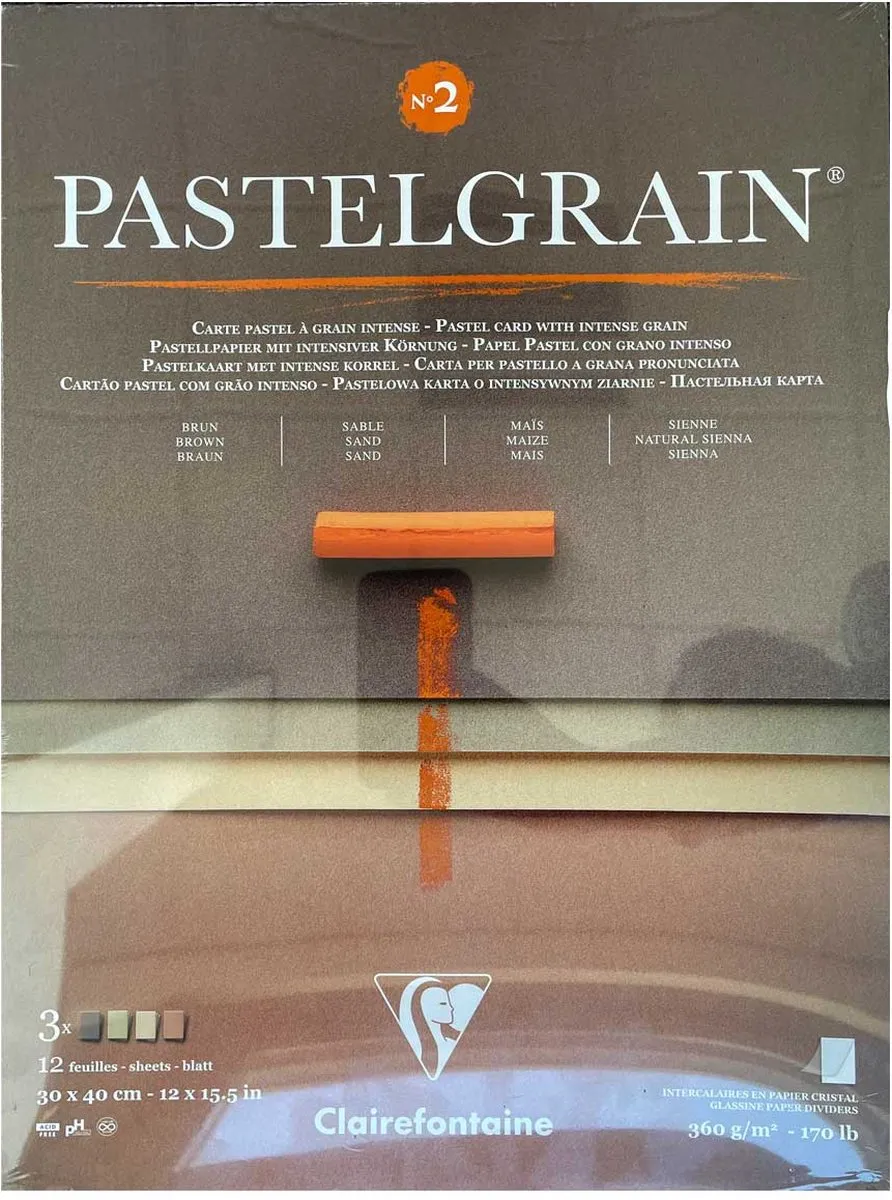 Clairefontaine Pastelmat No.2 Pastelgrain 30x40cm - 12 Stuks