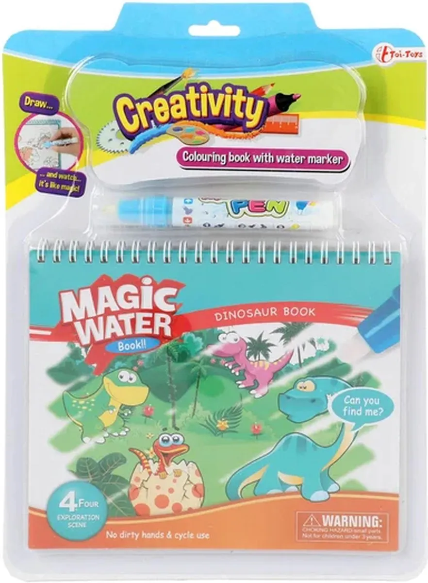 Toi-Toys Kleuren met Water Dino - Multicolor
