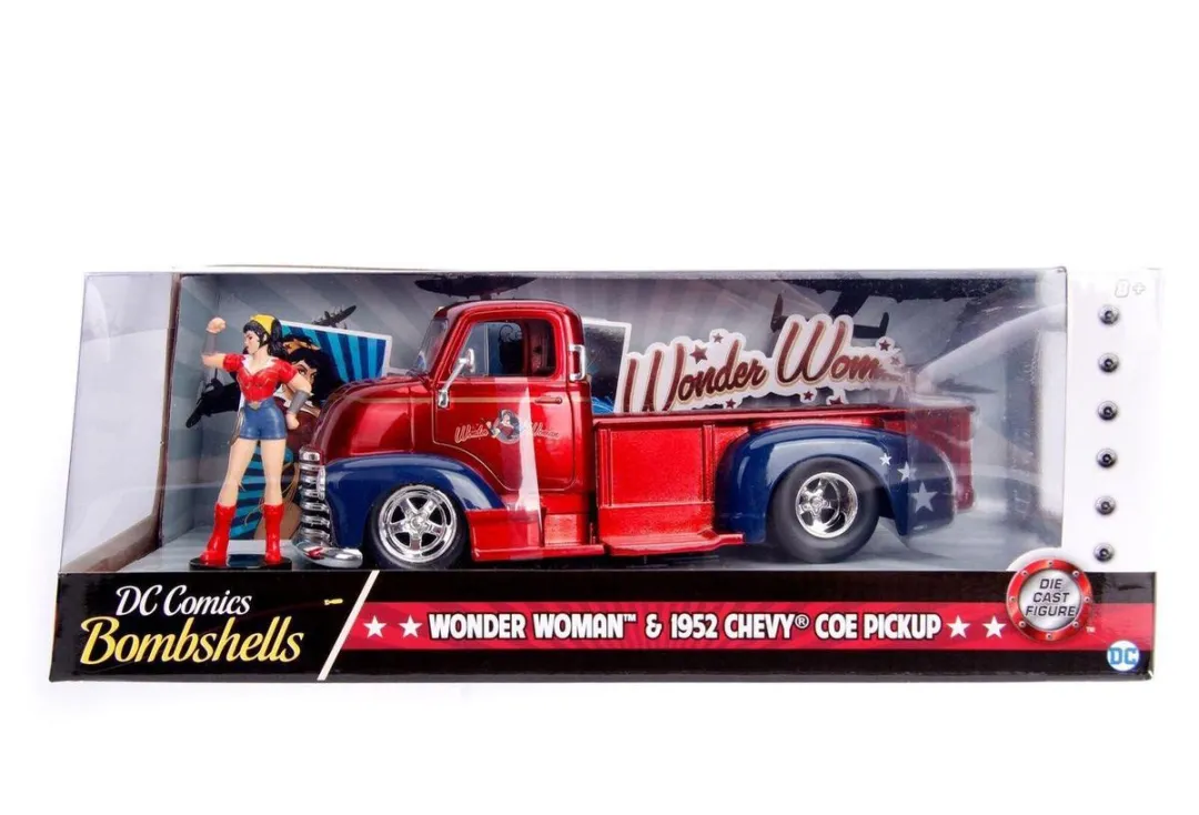 Jada Toys 1952 Chevy Coe Pickup Wonder Woman DC Comics Bombshells 1:24 - 30453