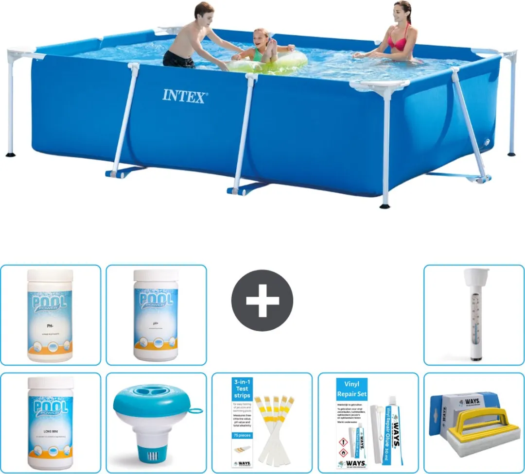 Intex Rechthoekig Frame Zwembad 300x200x75cm Blauw - 3834L