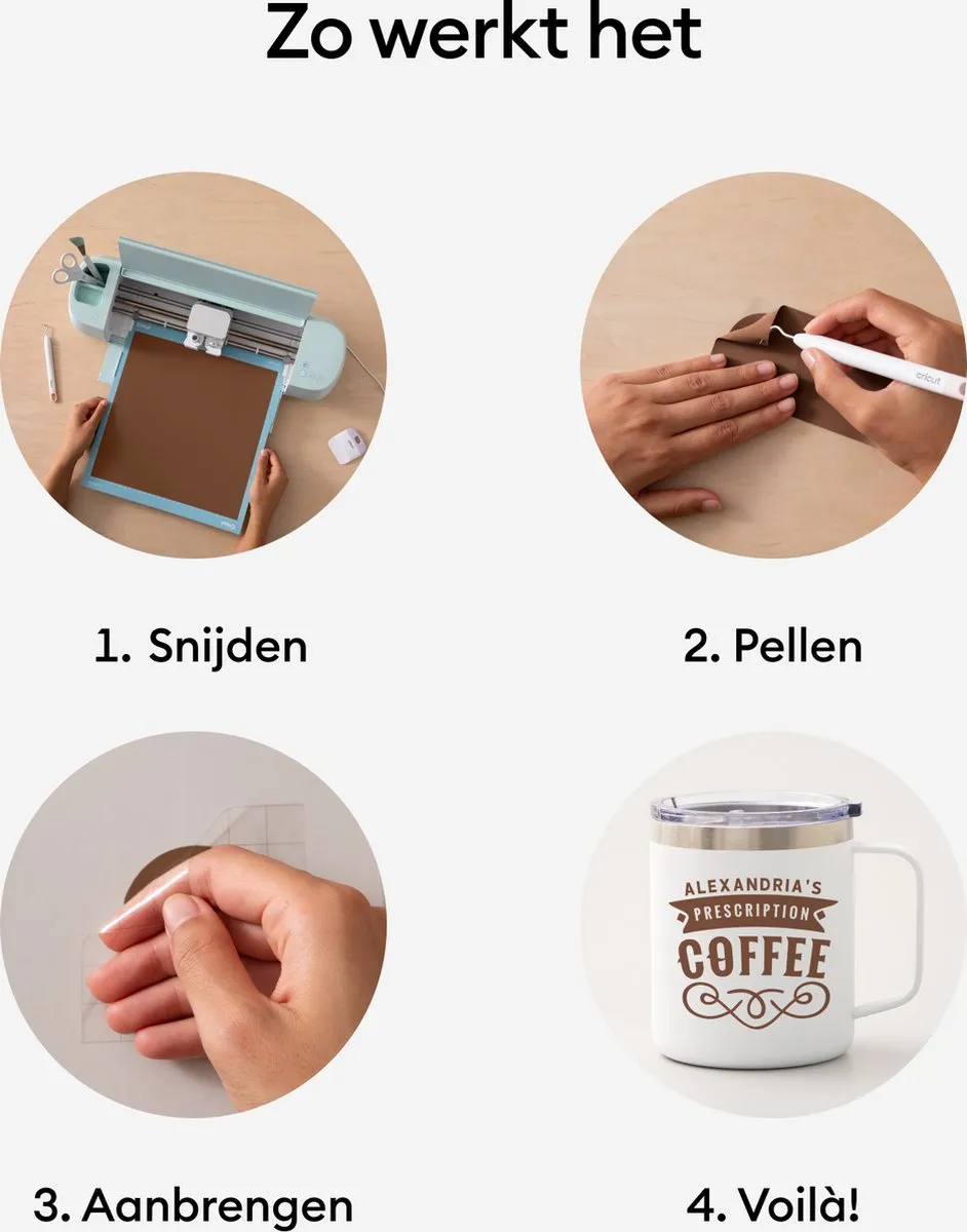 Cricut Premium Vinyl Huidtinten 30x30cm - 10 Stuks