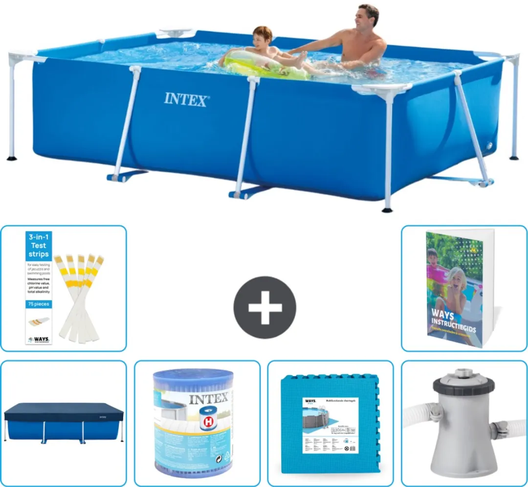 Intex Rechthoekig Frame Zwembad 260x160cm - Blauw - 2282L - afbeelding 2 van 6