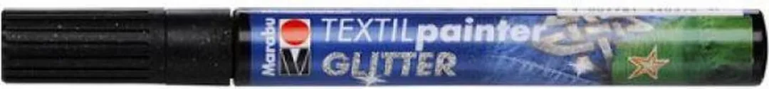 Marabu Textil Painter 3mm Zwart Glitter