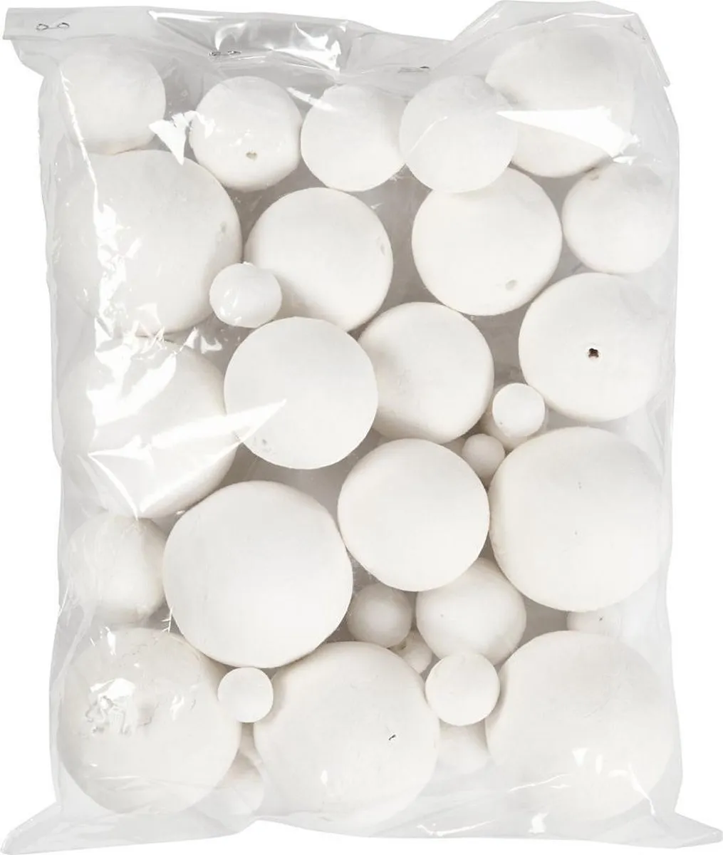 Creativ Company Creotime Katoen Ballen Mix Set 42 Stuks Wit