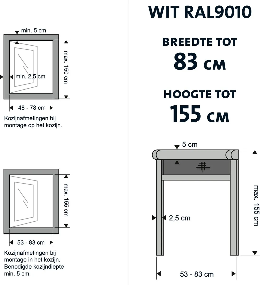 Bruynzeel Rolhor Raam S700 83x155cm - Wit - afbeelding 6 van 6