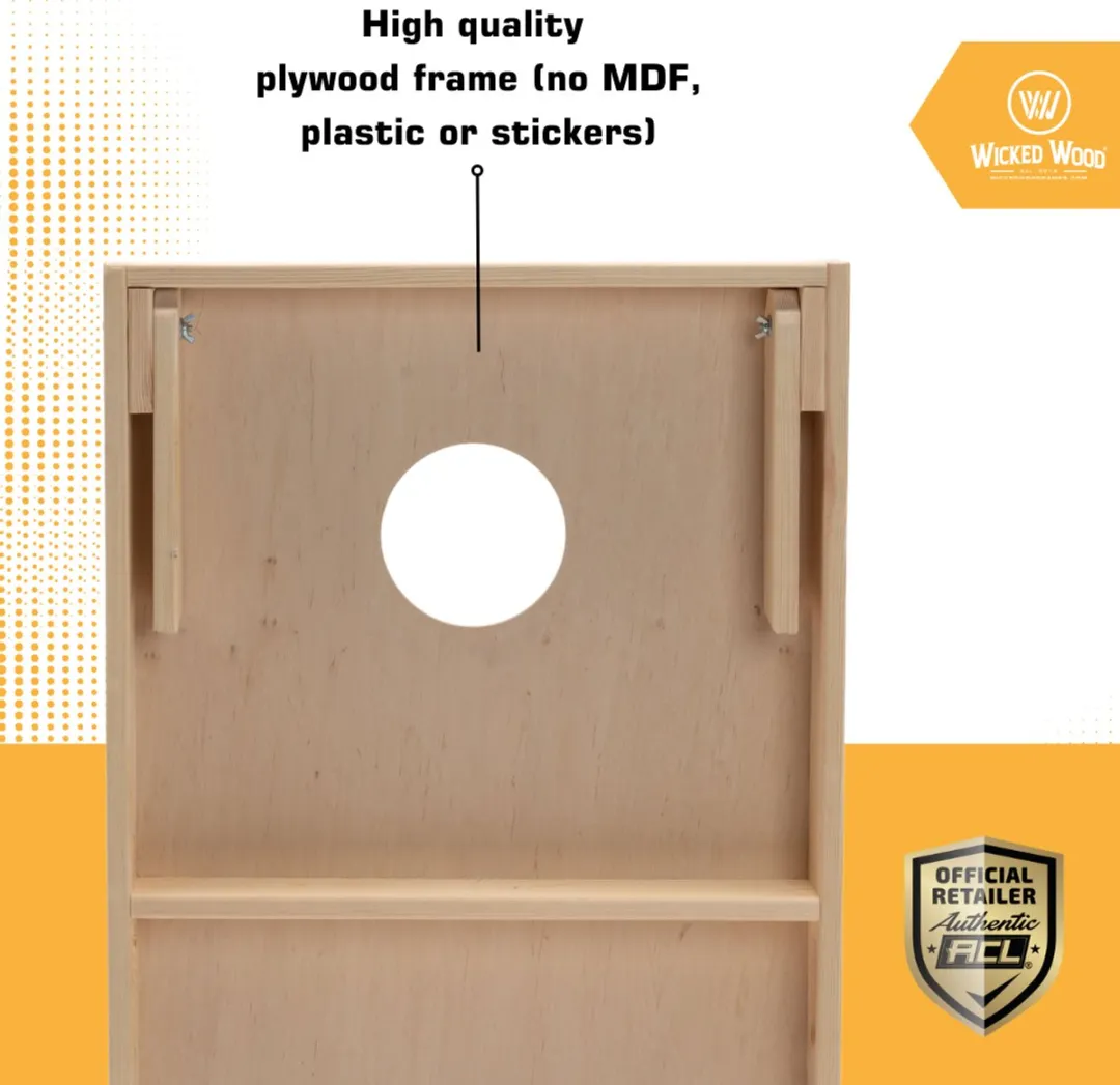 Wicked Wood Games Cornhole Start Kit 120x60cm - Lichtbruin