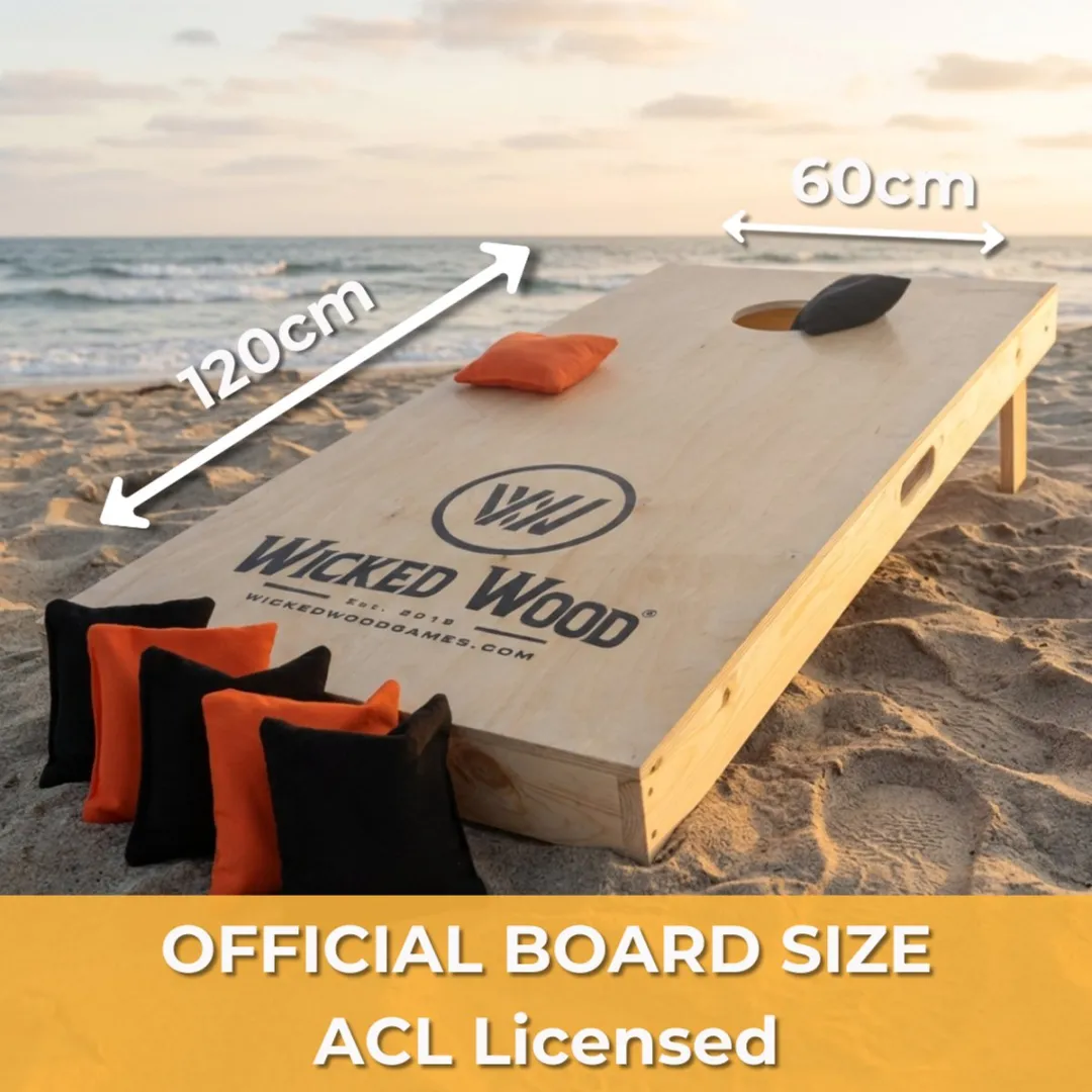 Wicked Wood Games Cornhole Start Kit 120x60cm - Lichtbruin - afbeelding 6 van 6