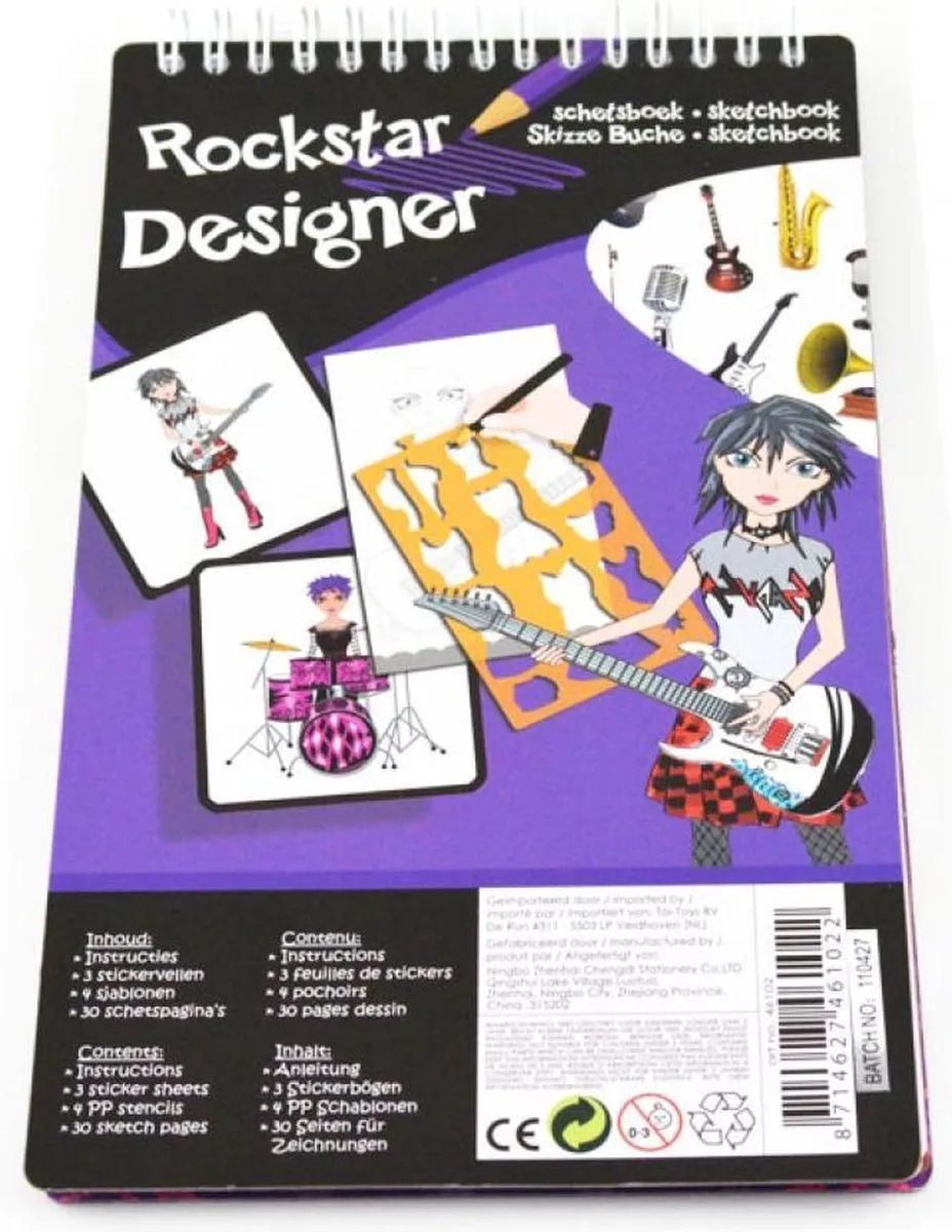 Toi-Toys Schetsboek Ontwerp Je Eigen Mode - 30 Pagina's - Bonte Kleur
