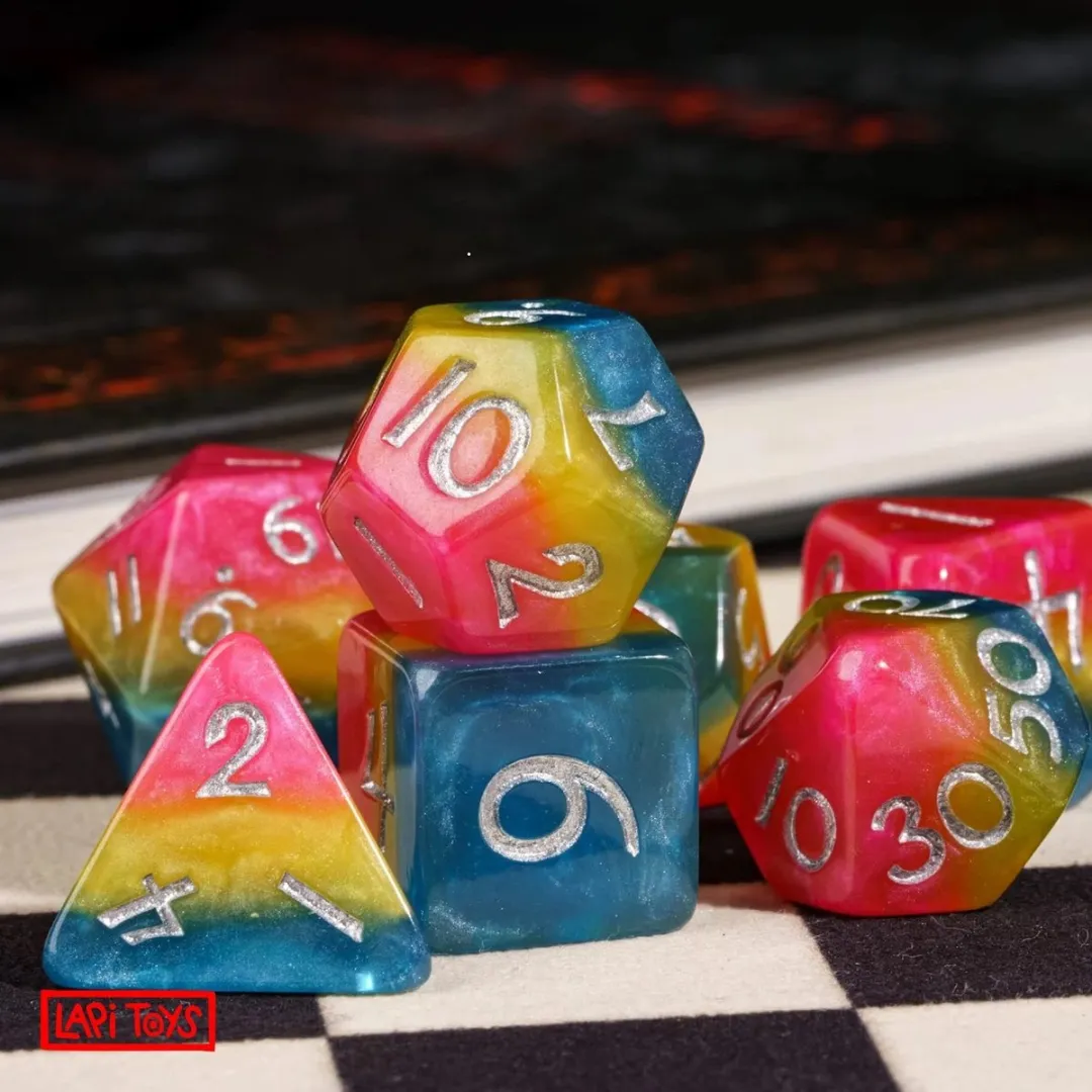Lapi Toys DnD Dobbelstenen Set - 7-delig Acryl - Meerkleurig