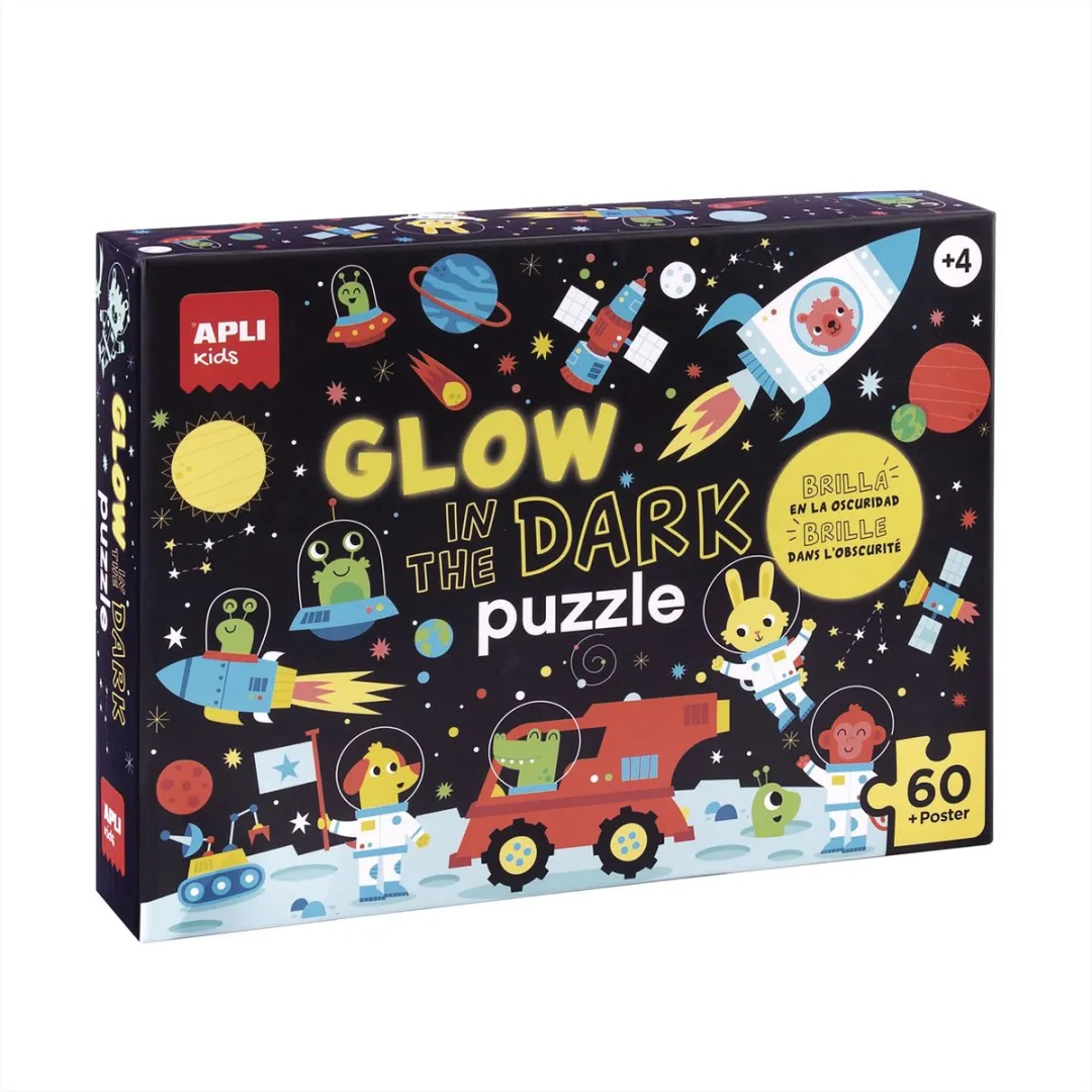 Apli Kids Glow in the Dark Ruimtevaart Puzzel 60 Stuks - Multicolor