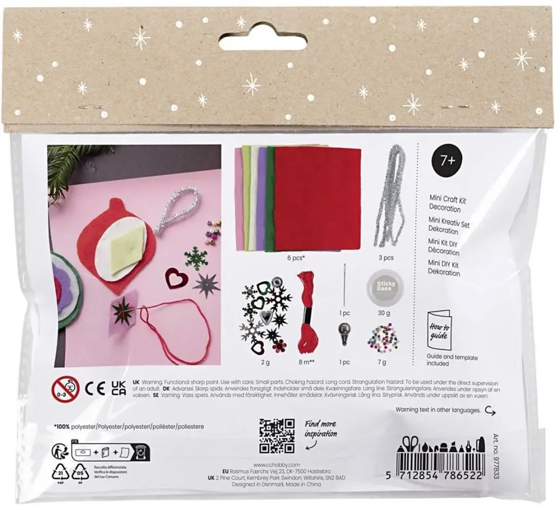 Creativ Company Mini Hobbyset Vilten Kerstdecoratie - Multicolor