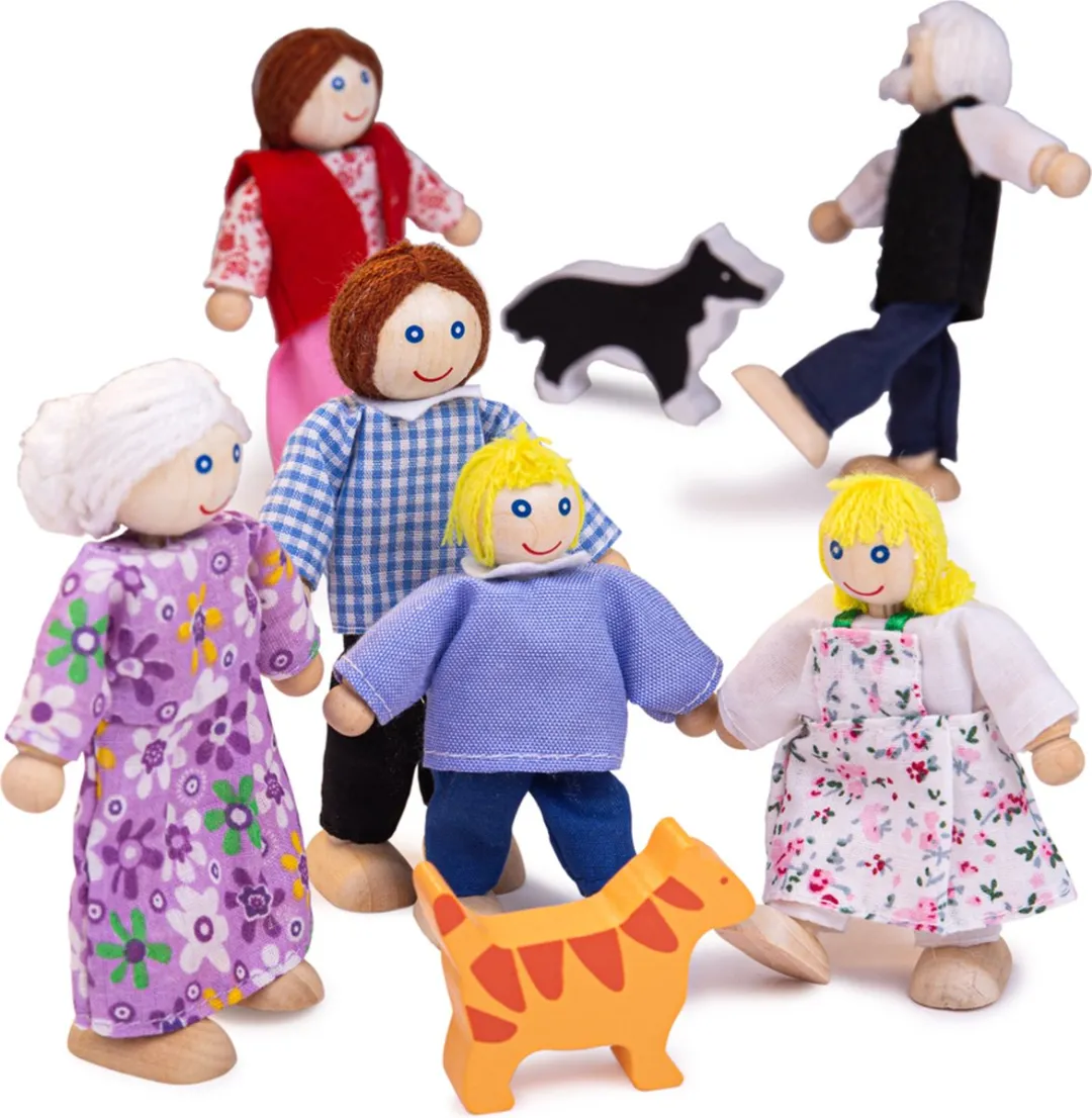 BigJigs Poppenhuis Familie JT117 - Meerdere kleuren