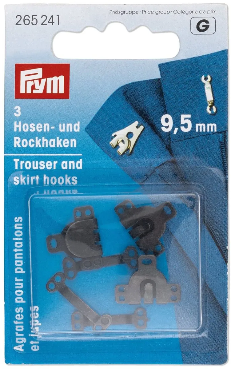 Prym Broek- en rokhaken 9,5mm - 3 Stuks