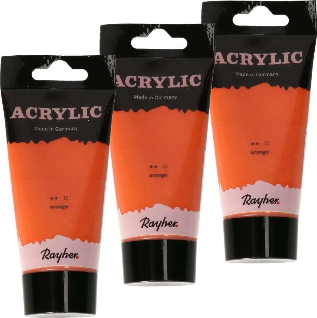 Rayher Acrylverf op waterbasis Oranje 75ml