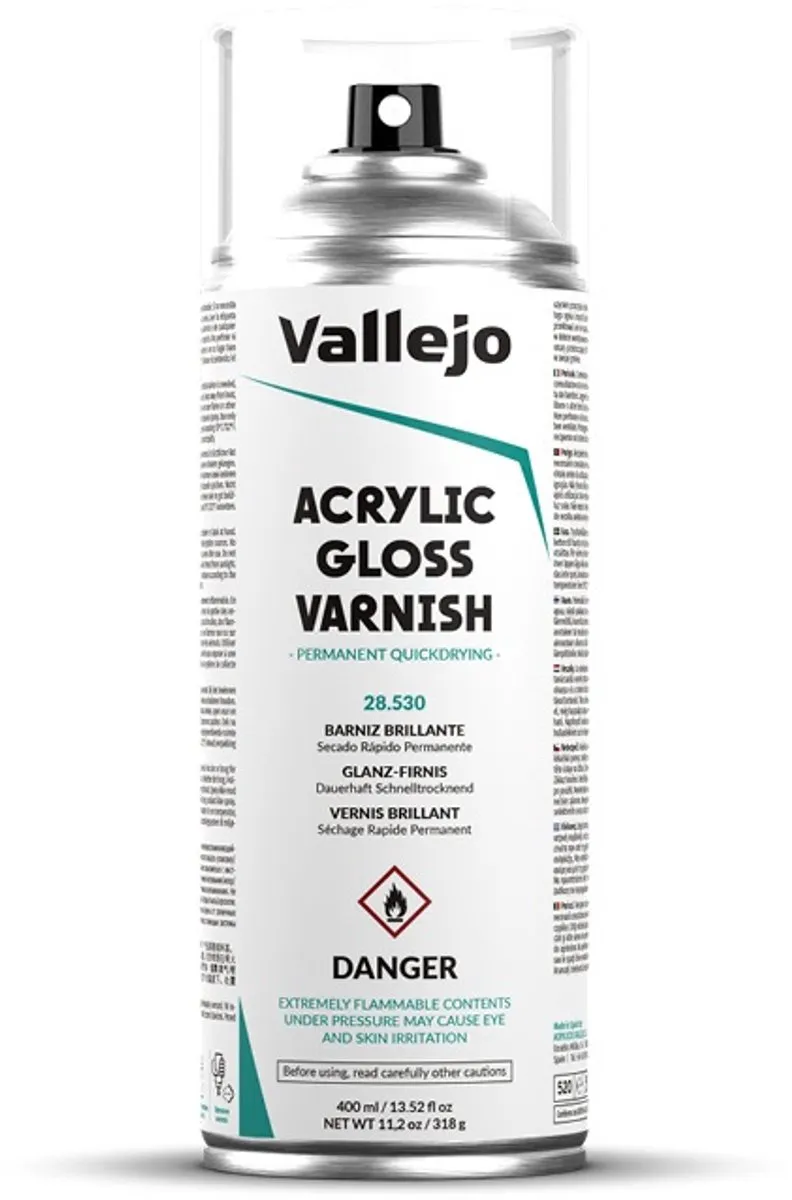 Vallejo Acrylic Gloss Spray Varnish 400ml - Multi