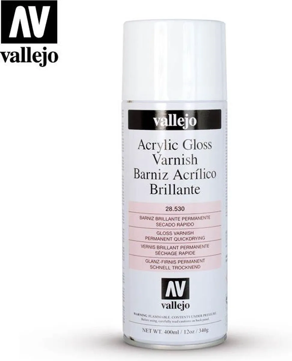 Vallejo Acrylic Gloss Spray Varnish 400ml - Multi