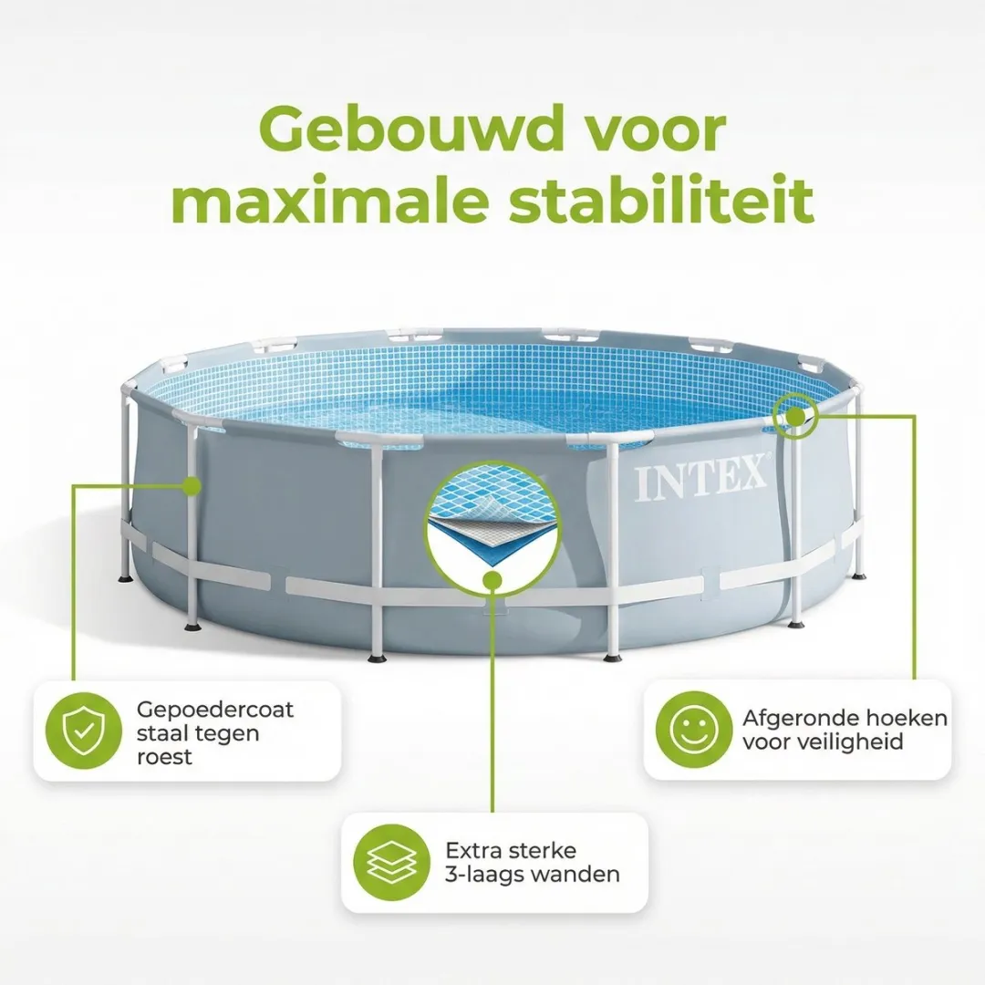 Intex Prism Frame Zwembad 366x76cm - 6503L - Grijs - 7-delig - afbeelding 6 van 6