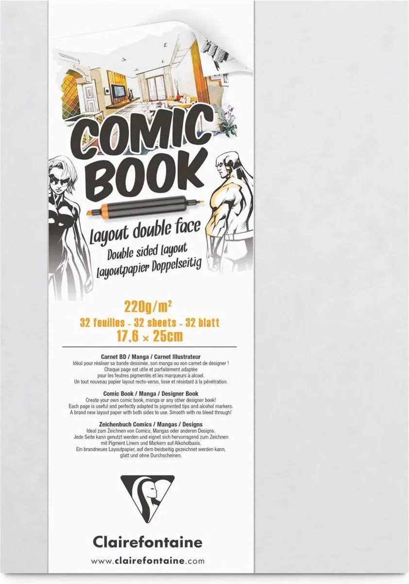 Clairefontaine Comic Book Notitieboek 17,6x25cm