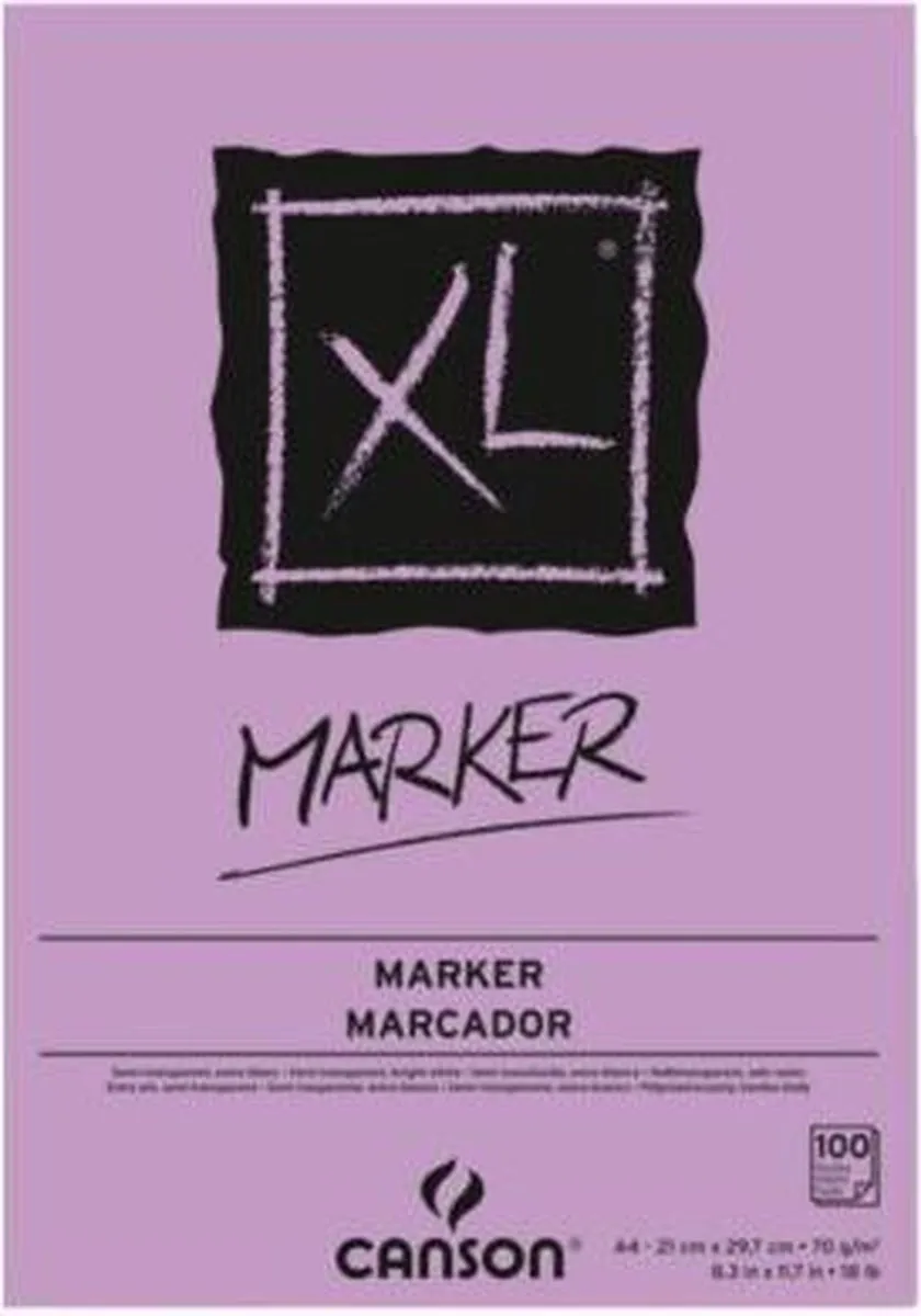 Canson XL Marker Tekenblok 100 Vel - A4 70gr Wit