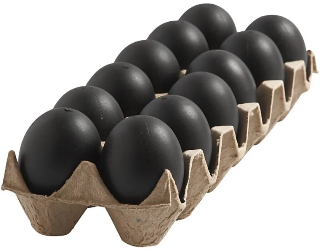 Creativ Company Plastic Eieren 6cm - 12 Stuks Zwart