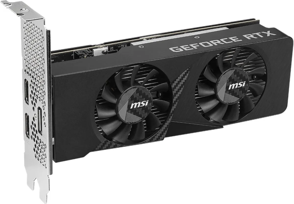 MSI GeForce RTX 3050 LP E 6G OC Videokaart - 6GB GDDR6 - Zwart