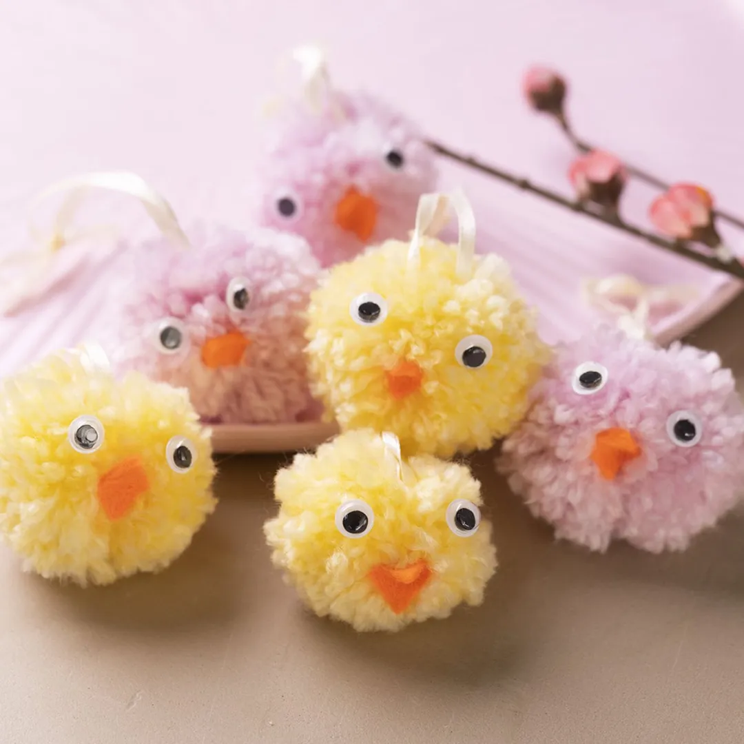 Creativ Company Mini Hobbyset Pompom Kuikens - Multikleurig