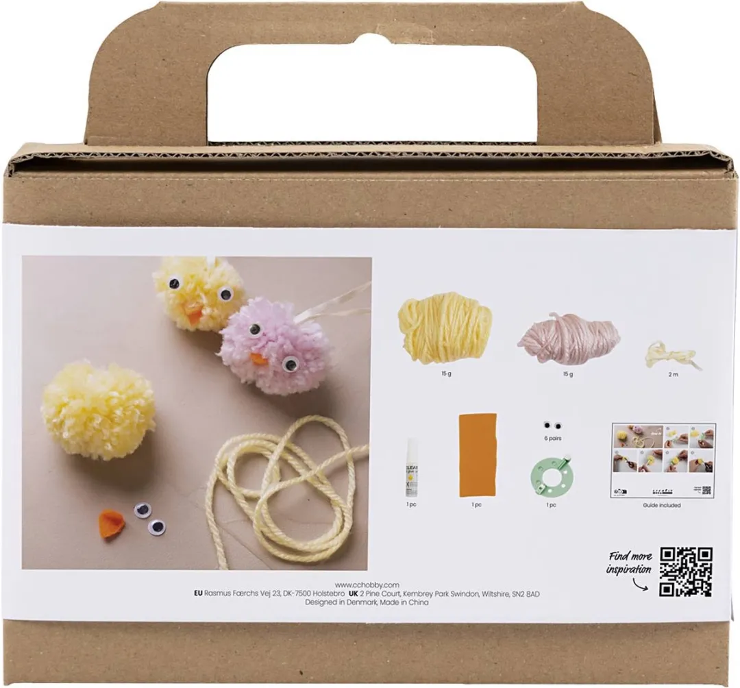 Creativ Company Mini Hobbyset Pompom Kuikens - Multikleurig