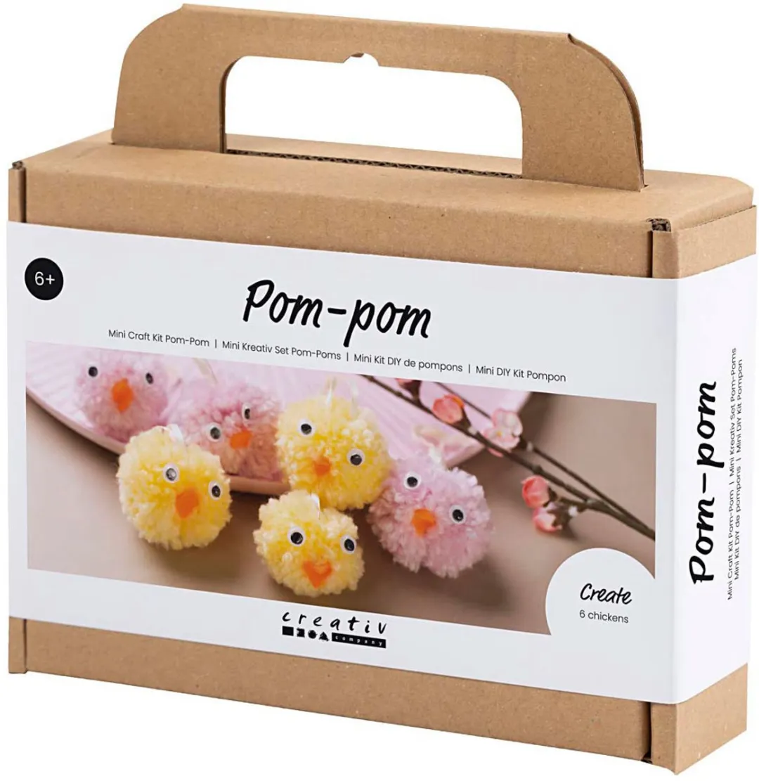 Creativ Company Mini Hobbyset Pompom Kuikens - Multikleurig