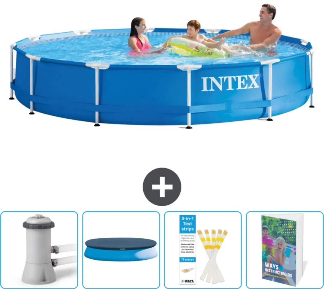 Intex 28212GN-Blauw Rond Frame Zwembad 366x76cm