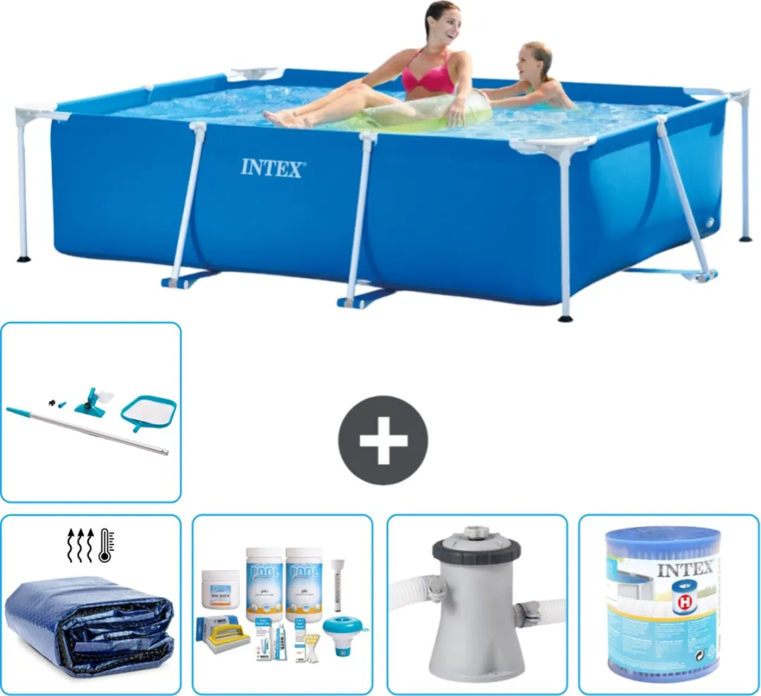 Intex 28270NP Rechthoekig Frame Zwembad 220x150x60cm - Blauw
