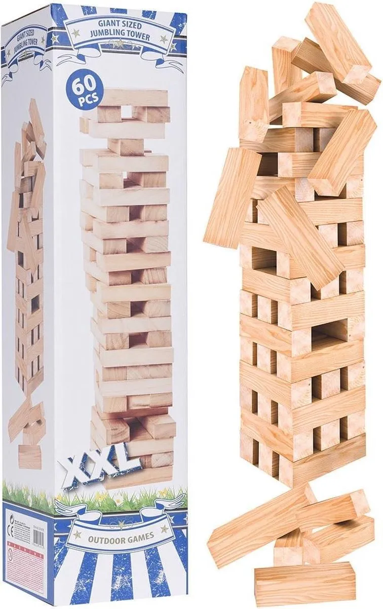 Outdoor Games Stapeltoren - Evenwichtspel XXL - 60-delig