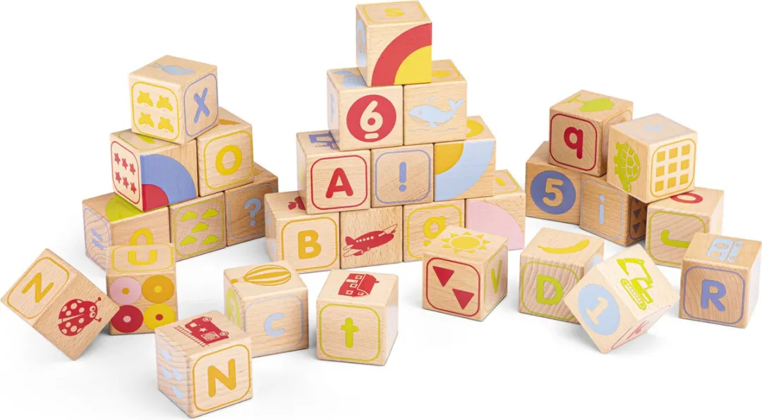 New Classic Toys Houten ABC Blokken Set 30 Stuks