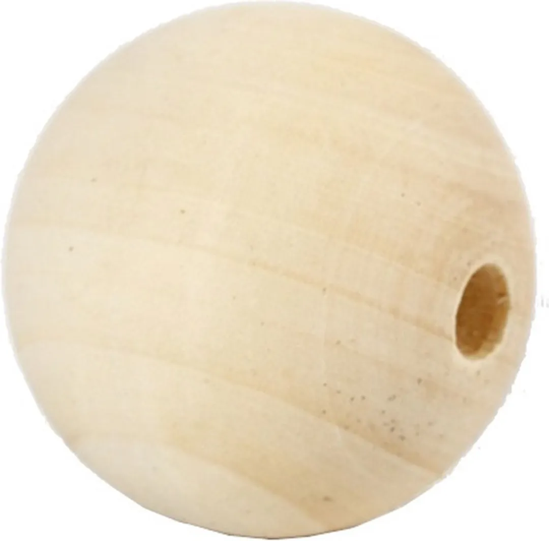 Creativ Company Houten Kralen 40mm - Naturel - 6 Stuks