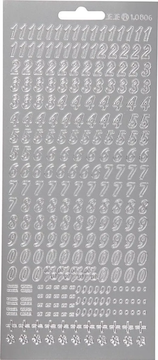 Creativ Company Cijfers Stickers Zilver