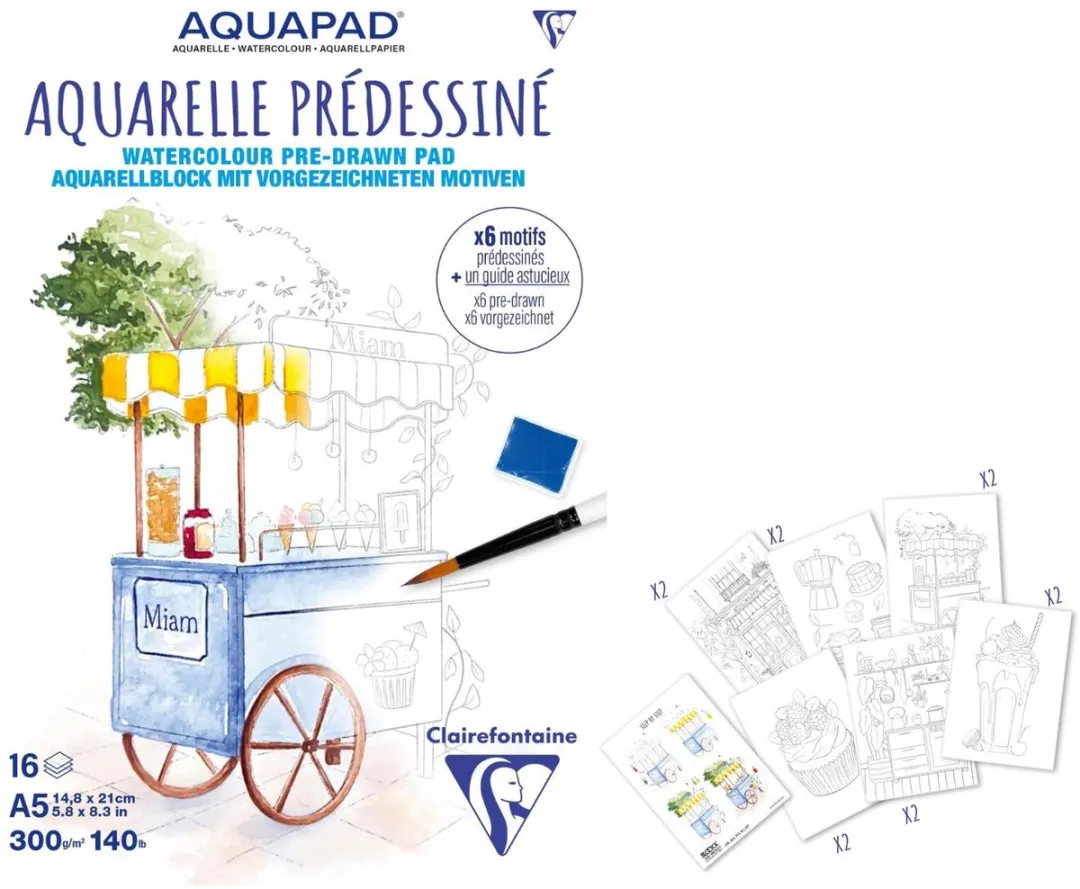 Clairefontaine Aquapad Aquarelpapier A5 300g