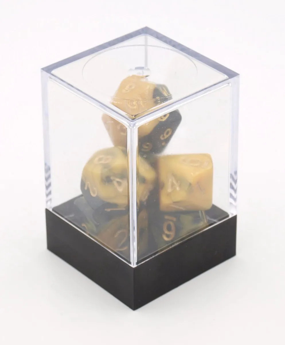 HOT Games Dobbelstenen Set 7 Stuks - Zwart/Geel