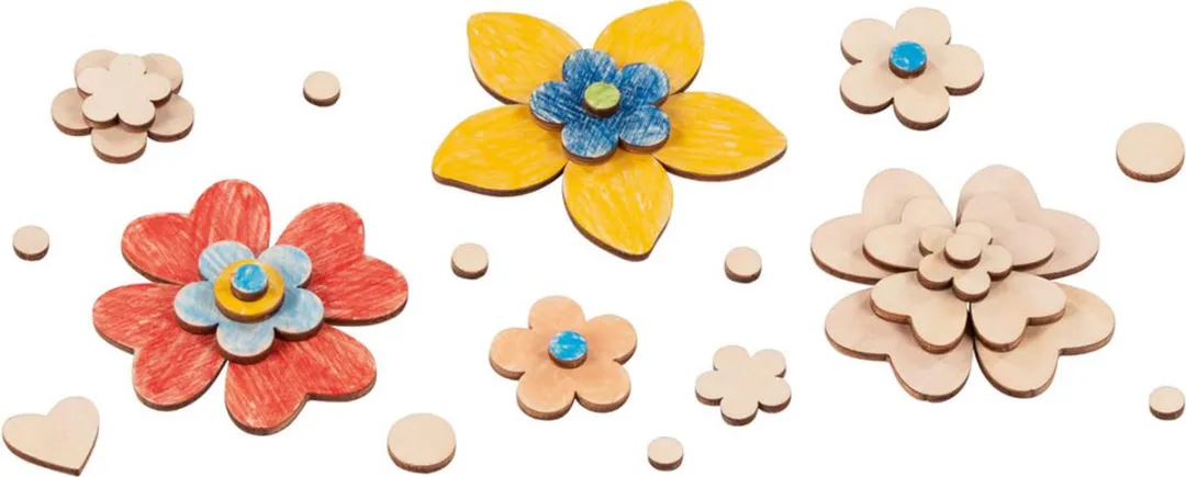 Goki Knutselset Bloemenmagie - 75 Houten Bloemen