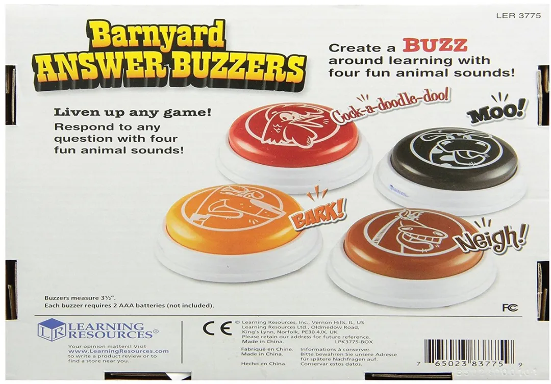 Learning Resources Antwoord Buzzers Dierengeluiden - 4 Stuks