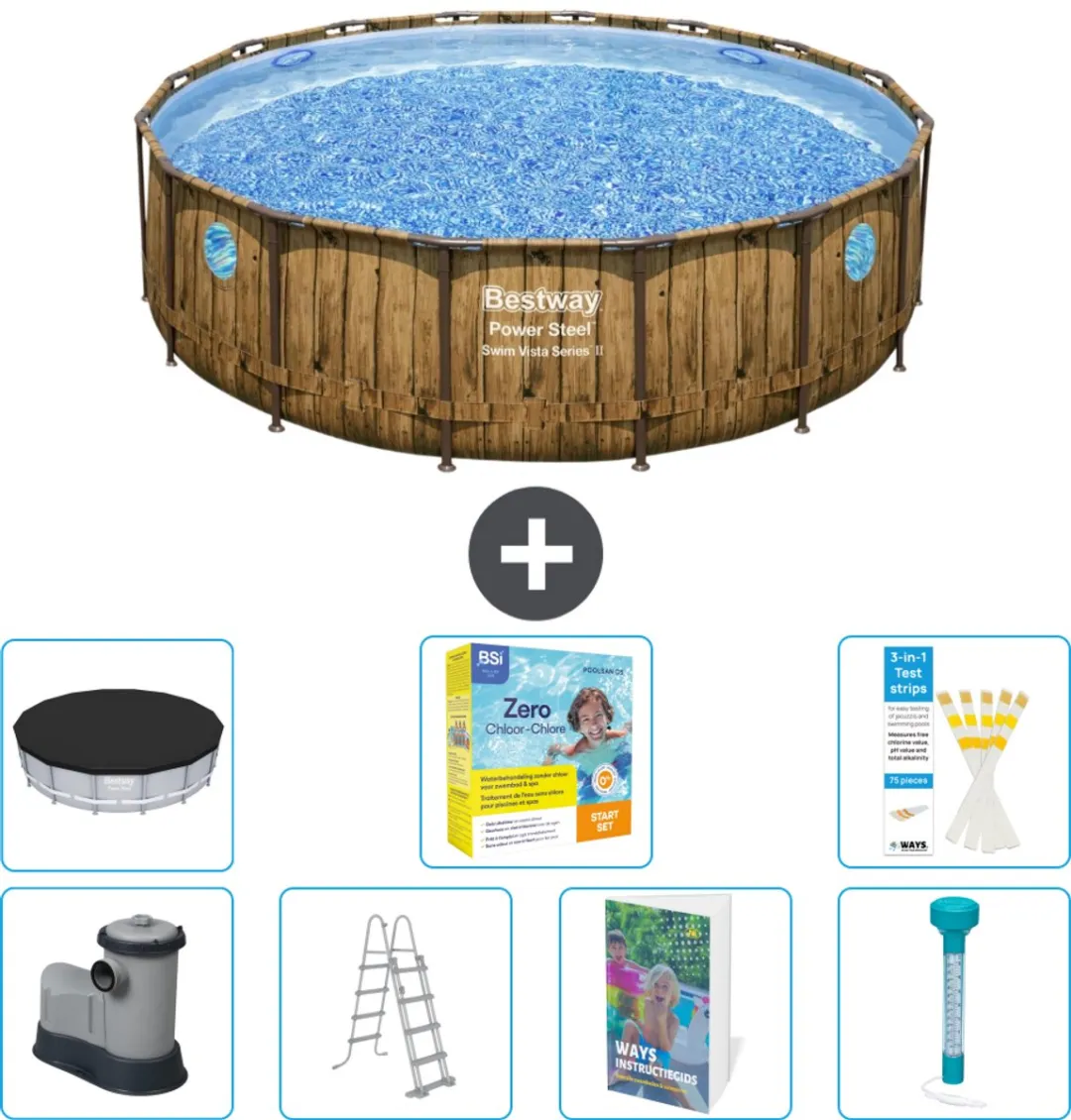 Bestway Rond Power Steel Swim Vista Zwembad 488cm