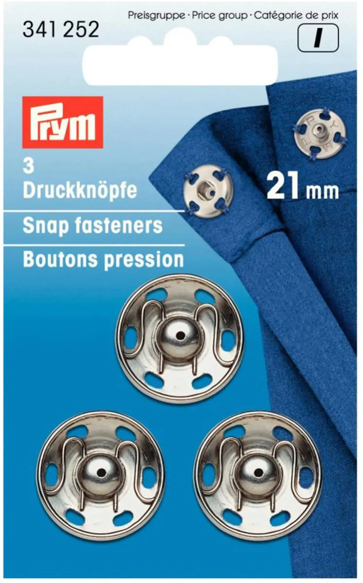 Prym Aannaaidrukknopen 21mm - Zilverkleurig - 3 Stuks - afbeelding 6 van 6