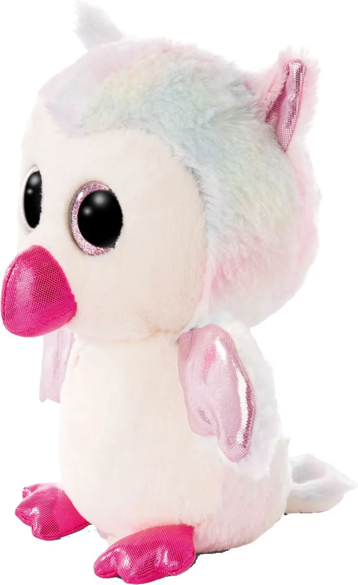 Nici Knuffel Glubschis Uil Junior 25cm - Wit/Roze